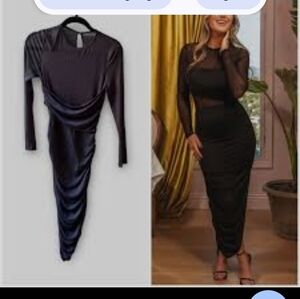 Cupshe Black Long Sleeve Dress